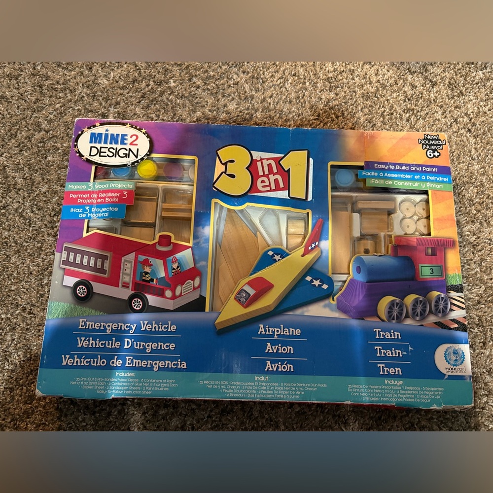 3-in-1 Kids Toy Set - Red, Blue, Yellow